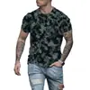 Nueva camiseta neutra de cuello redondo con estampado 3D, informal, transpirable, de manga corta, 2025