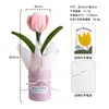 Produto Acabado de Galho Torcido Flor Tulipa Rosa Balde Pequeno Buquê de Flores Artificiais Decoração Presente Presente de Aniversário