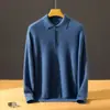 Suéter Polo de Cachemira Bai Cai Rong para Hombre, Otoño/Invierno 2026, Suave, Ligero y Elegante