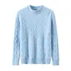 Suéter Baicai Rong Outono/Inverno Novo 100% Lã Pura Masculino Gola Alta Meia Trançado Tricô Espesso Camada Base Suéter