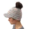Chapéu de tricô europeu e americano AliExpress sem etiqueta cc aba oco chapéu de lã fio pontudo chapéu de tricô para rabo de cavalo