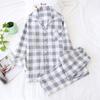 Traje de Ropa para el Hogar Tallas Grandes para Hombre y Mujer Pareja Delgado Algodón Doble Capa Gasa Manga Larga Pantalones Primavera y Verano Pijama Nuevo