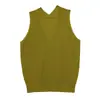 Top Regata Retro Feminino Wanwei 2026 Outono Novo Malha com Textura Waffle Decote V Colete 6024