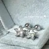 Pendientes de botón de estrella de cinco puntas con incrustaciones de diamante de plata de ley S925 Ou Ni Han para mujer Moda de alta gama Estilo Ins Tachuelas de hueso de oreja de estrella de circón