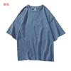 Camiseta Personalizada de Algodão Puro com Manga Meia-Manga e Ombros Caídos, Estilo Europeu e Americano, Camiseta Gola Redonda para Homens, Mulheres e Crianças, Pedido Mínimo de Uma Peça