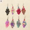Pendientes especiales de línea colorida de estilo étnico de pavo real para mujer, con diamantes de imitación, retro, personalidad, combinables con todo, pendientes de gota de agua, pendientes de viaje de Yunnan