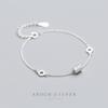 Pulseira de prata S925 feminina estilo japonês e coreano moda personalidade pulseira oval temperamento anel oco joia de mão S2449