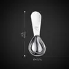 Colher de medição em aço inoxidável 304 em formato de coração para grãos de café com logo com escala colher de medição 15ml30ml colher de leite em pó