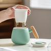 Taza de Té Personal Especial de Cerámica con Separación de Agua para Mujer Taza de Agua para Oficina con Filtro Taza de Té de Alta Calidad con Tapa