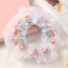 Diadema de intestino grueso de arcoíris Estilo universitario Anillo de red anillo central flor de cabeza cuerda para la cabeza Estilo coreano para niños Bola en la cabeza anillo de intestino grueso Accesorios para el cabello