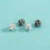 Cuentas Espaciadoras de Piedra Irregular de Plata de Ley S925 Accesorios de Cuentas para Pulsera de Cuerda Trenzada DIY