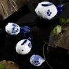 Pequenos Enfeites de Cerâmica [Peixes Viajam pelo Mundo] Golfinho Grande com Boca Erguida, Enfeites de Peixe de Cerâmica Flutuantes na Água