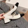 Sapatos de Salto Único Estilo Francês Design Novo Primavera e Outono 2025, Sandálias Elegantes, Salto Alto Quadrado Retrô Feminino, Mary Jane