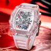 Ronmar Reloj de Cuarzo Transparente con Corte Acrílico para Hombre Reloj de Cuarzo Totalmente Automático Deportivo Moderno
