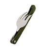 Mochila larga para utensilios de cocina Cuchara-tenedor Spork acero inoxidable cuchillo plegable juego de cuchara para utensilios combo Picnic campamento cubertería vajilla cubiertos