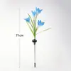 Luces solares de flor de lirio artificial transfronterizas, luces de estaca impermeables para exteriores para césped, jardín y patio, creando una atmósfera ambiental