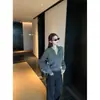 Suéter elegante e discreto, malha com gola polo estilo old money para mulheres, blusa casual e relaxada de manga comprida com decote V