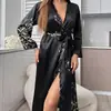Camisola de Tirantes para Mujer para las Cuatro Estaciones Ropa de Casa Camisón con Cordones Conjunto de Dos Piezas Ropa Exterior Delgada Conjunto de Pijama de Largo Medio