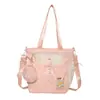 Mochila soft girl muito estilosa, mini bolsa mini ins, conjunto de mochila de duas peças para estudantes universitárias para passeios de primavera