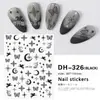 Pegatina de uñas estilo japonés nueva de fábrica, cinta de ballet, estrella, luna, mariposa de ensueño, llama, decoración de pegatina de uñas en blanco y negro
