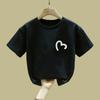 Playera de Manga Corta de Algodón Puro para Niñas Mayores, Nueva Moda de Verano, Top Rosa Trendy para Niñas