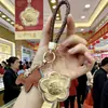 Pingente Flor de Dinheiro de Ouro Puro 999 Chaveiro Pingente de Bolsa para Atrair Tráfego, Pequenos Presentes para Transmissão ao Vivo, Atacado de Fábrica