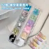 Decoraciones para Uñas con Lentejuelas de Estrella de Macarrón de 12 Rejillas Ultra-delgadas de Tamaños Mixtos Huecas Láser Estrella de Cinco Puntas Decoración para Uñas
