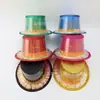 Directo de Fábrica Polvo Dorado Fluorescente Sombrero de Copa Impreso Feliz Año Nuevo Sombrero de Plástico Moda Fiesta de Año Nuevo Logo Personalizado