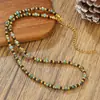 Collar de cristal natural bestseller transfronterizo, accesorio de cadena para suéter de lujo ligero de alta gama, collar largo de cuentas de pino africano para mujer