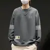 Sudadera de Cuello Redondo para Hombre, Marca de Tendencia Otoñal, Versátil Estampada Holgada de Manga Larga, Atuendo Unisex para Pareja, Top de Estudiante