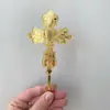 Adorno para pastel de cruz de paloma de la paz estilo ins transfronterizo para comunión, bautizo de bebé y decoración de fiesta
