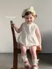 Jennybebe26 Nuevo Conjunto de Verano Estilo Coreano para Bebés Niñas, Mameluco Bordado, Elegante Traje de Gateo Estilo Chaleco
