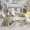 Tapete Abstrato Artístico para Sala de Estar e Quarto, Tapete Transfronteiriço Simples 3D Pintura a Tinta, Tapete Estilo Ins para Mesa de Centro, Estilo Nórdico