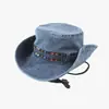 Sombrero de Vaquero Estilo Étnico para Exportación Transfronteriza Sombrero con Protección Solar para Senderismo y Montañismo al Aire Libre Sombrero de Pescador de Ala Ancha para Viajes y Camping
