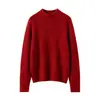 Suéter de Seda y Cachemira Floral 2026 Otoño/Invierno Nuevo para Mujer Cuello Alto Medio Camisa Base Gruesa Estilo Suave Suéter Cálido