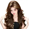 Peluca grande ondulada estilo coreano para mujer, peluca completa voluminosa de aspecto natural para uso diario con cabello largo y rizado