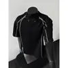 Camiseta de Manga Corta Desestructurada con Remaches Estilo Americano para Mujer y Hombre, Verano 2025 Holgada Casual Elegante Top Redondo para Pareja