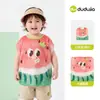 Roupas Infantis Dudu: Colete 100% Algodão para Bebês, Novo Estilo de Verão, Design de Desenho Animado Fofo, Camiseta sem Manga para Meninos, Camiseta para Meninas, Moda de Verão Tendência