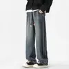 Jeans Retro Estilo Americano High Street para Hombre 2024 Nueva Llegada de Primavera y Otoño Marca de Tendencia Holgados Pantalones Rectos de Barril