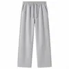 Pantalones casuales rectos versátiles para hombre de algodón 320 gsm, seda de leche, color liso, novedad otoño e invierno