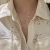 Conjunto de Joias Frescas Estilo Francês para o Dia a Dia, Vidro Azul Flor de Quatro Folhas, Feminino, Cool, Nicho, Estilo Ins, Venda por Atacado