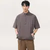 Camisa Polo Masculina de Manga Curta, Camiseta Esportiva Casual Solta de Secagem Rápida, Top Versátil Fresco de Patchwork Colorido de Verão, Tendência