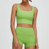 Novo fio yoga esportes terno alta resistência esportes roupa interior plissado esportes calças quentes cintura alta fitness shorts
