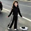 Conjunto Novo Estiloso de Primavera e Outono para Crianças de Meia-Idade e Mais Velhas Conjunto de Duas Peças da Moda de Outono Roupa de Outono Infantil Roupa Esportiva Casual