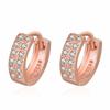 Aretes estilo coreano hebilla para la oreja AliExpress venta caliente hebilla para la oreja de diamante de doble fila Aretes Pave joyería al por mayor de Yiwu