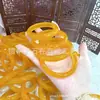 Pulseras de calcedonia amarilla y ágata de alta calidad al por mayor, ágata amarillo brasileño, diseño plano, joyería para mujer, pulseras de color amarillo aceite de pollo