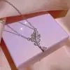 Colar de corrente para clavícula com zircônia em formato de pena para joias transfronteiriças, feminino, popular na internet, diamante, brinco simples, anel, conjunto de joias, Atacado