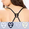 Hebilla Invisible Antideslizante con Forma de Corazón para Uso Transfronterizo Sujetador Invisible con Tirantes Cruzados y Hebilla Invisible Anti-Exposición