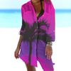 3D Mujer Fábrica de Origen Bikini Abrigo Camisa Traje de Baño Cárdigan Playa Estampado de Palmera Blusa de Playa Vacaciones
