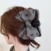 Pinza para el Cabello Grande de Lazo de Satén Nueva Exquisita Pinza de Tiburón Grande Pasador Pasador para la Parte Posterior de la Cabeza Accesorio Coreano para el Cabello Artesanía de Alta Calidad